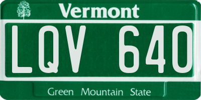 VT license plate LQV640
