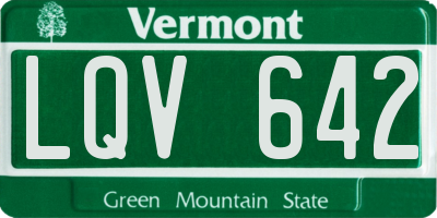 VT license plate LQV642
