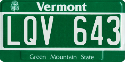 VT license plate LQV643