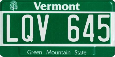 VT license plate LQV645