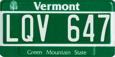 VT license plate LQV647