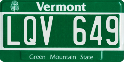VT license plate LQV649