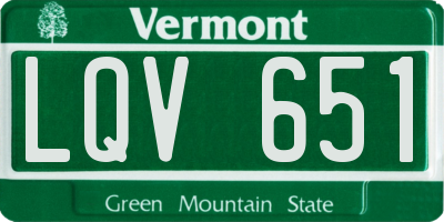 VT license plate LQV651