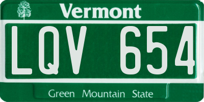 VT license plate LQV654