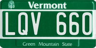 VT license plate LQV660