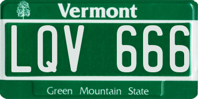VT license plate LQV666