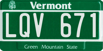 VT license plate LQV671