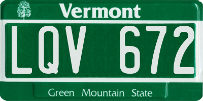 VT license plate LQV672