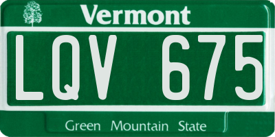 VT license plate LQV675