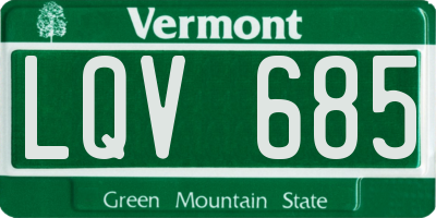 VT license plate LQV685