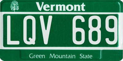 VT license plate LQV689