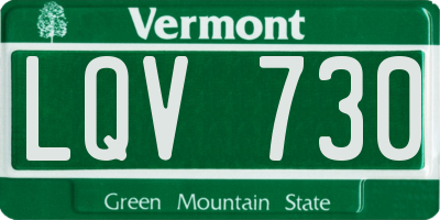 VT license plate LQV730