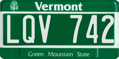 VT license plate LQV742