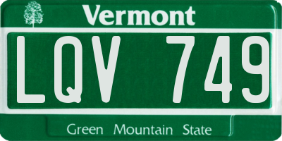 VT license plate LQV749