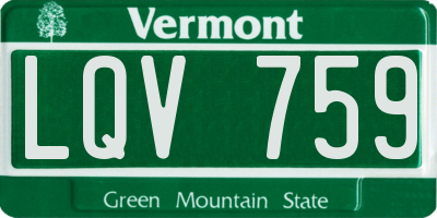 VT license plate LQV759