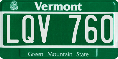 VT license plate LQV760