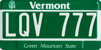 VT license plate LQV777