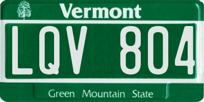 VT license plate LQV804
