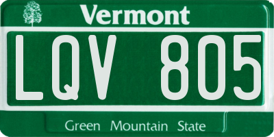 VT license plate LQV805