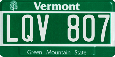 VT license plate LQV807