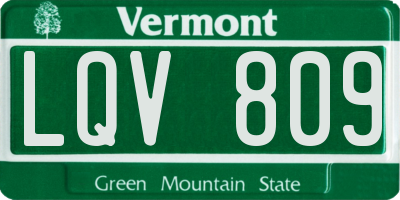 VT license plate LQV809