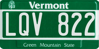 VT license plate LQV822