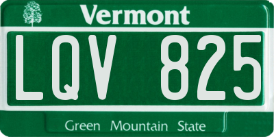 VT license plate LQV825