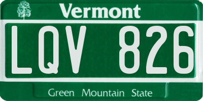 VT license plate LQV826
