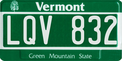 VT license plate LQV832