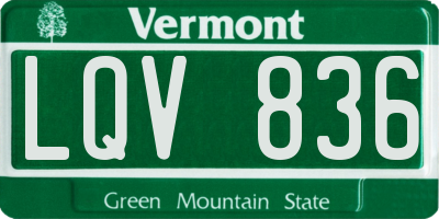 VT license plate LQV836
