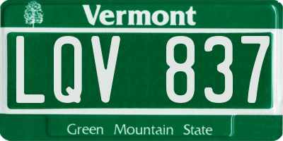VT license plate LQV837