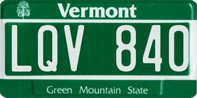 VT license plate LQV840