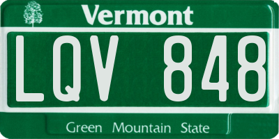 VT license plate LQV848