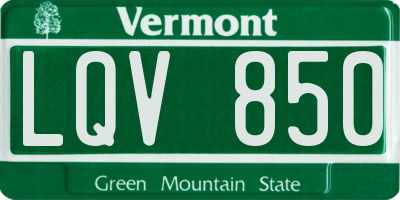 VT license plate LQV850