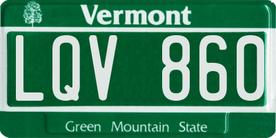 VT license plate LQV860