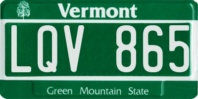 VT license plate LQV865
