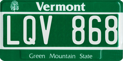 VT license plate LQV868