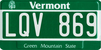 VT license plate LQV869