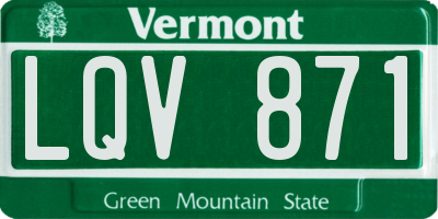 VT license plate LQV871