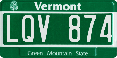 VT license plate LQV874