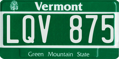 VT license plate LQV875