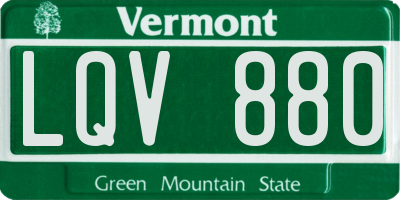 VT license plate LQV880