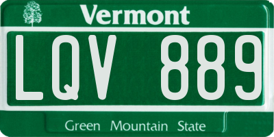 VT license plate LQV889