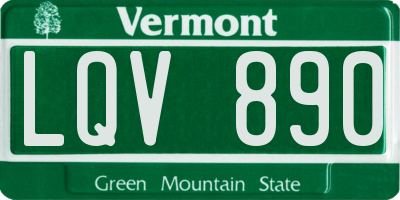VT license plate LQV890