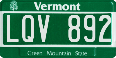 VT license plate LQV892