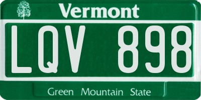 VT license plate LQV898