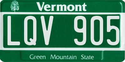 VT license plate LQV905