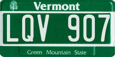 VT license plate LQV907