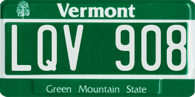 VT license plate LQV908