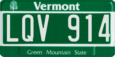 VT license plate LQV914